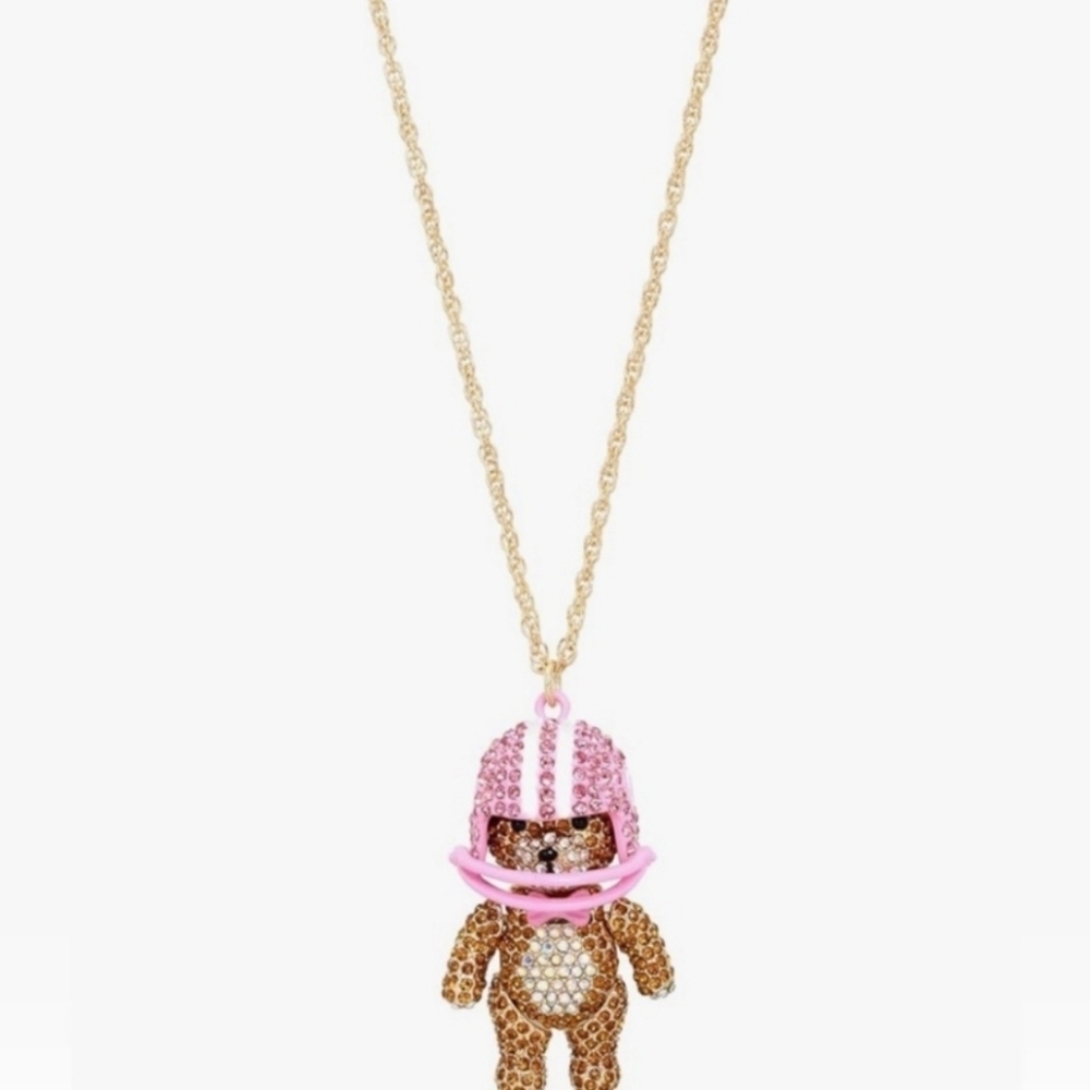 🏈 🔹️Betsey Johnson🔹️ Womens Football Bear Pendant Necklace ✨️🏈